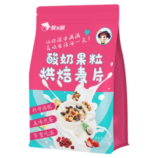 鲜禾鲜燕麦礼盒系列 鲜禾鲜燕麦礼盒 鲜禾鲜酸奶果粒烘焙燕麦350g*1袋