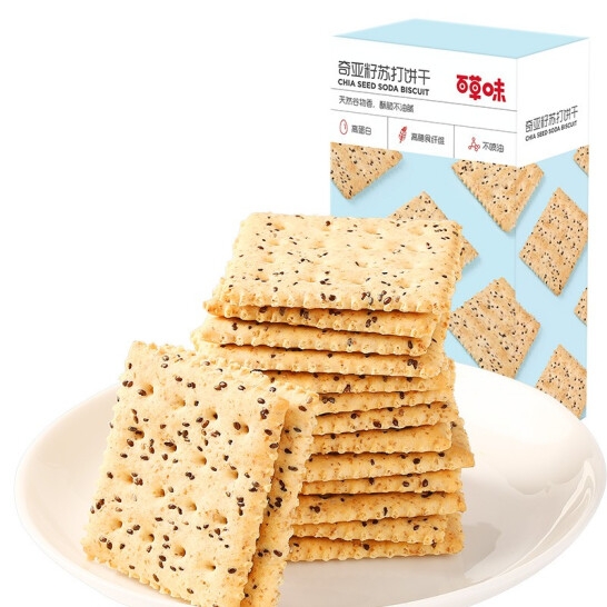 百草味奇亚籽苏打饼干100g*5...