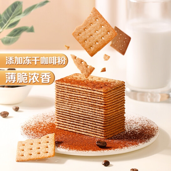 百草味咖啡薄脆饼干（椰香拿铁味）...